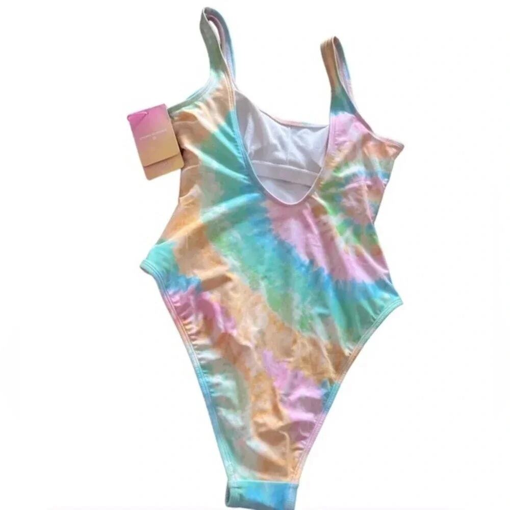 Stoney Clover Lane x Target Swimsuit Pink Tie Dye High Leg XXS or Small NWT - Picture 8 of 12